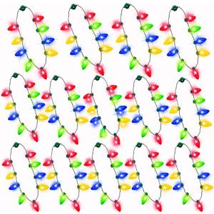 AMENON 14 Pack Mardi Gras Light Up Necklaces, Mardi Gras Party Supplies, 6 Lighting Modes, Holiday Accessories Party Favors, St Patrick Day Party Supplies