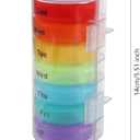 Weekly Pill Organizer 7 Day 2 Times A Day Pill Case Portable Storage Pill Box of Daily Fill Medicine Separated Pill Cases Rainbow Design