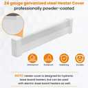 Upgraded 3 FT Base board Heater Cover with Left and Right Endcaps, Galvanized Steel Easy Slip-On Heater Cover for Replacing Old and Rusty Looking Electric and Hydronic Base board Heat Covers