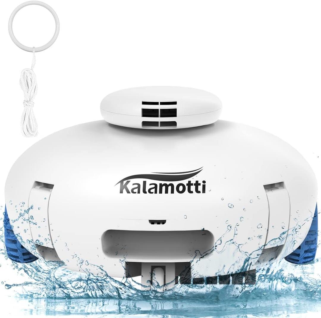 Cordless Robotic Pool Cleaner - Pool Vacuum for Above Ground Pools Powerful Suction Rechargeable Battery, Lasts 140 Mins, Built-in Water Sensor Technology for Pool Surface Up to 630 Sq.Ft