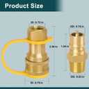 GASPRO 1/2" Propane Quick Connect Fittings，Natural Gas Quick Connect with FNPT, MNPT & Brass
