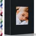 popotop Photo Album 4x6-100 Photos Photo Books with 100 Vertical Pockets,Linen Cover Albums for Family Wedding Anniversary Baby Vacation Pictures (Black)