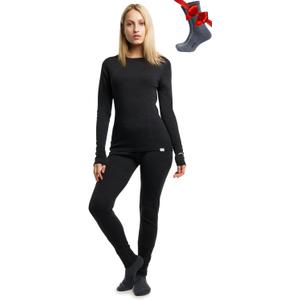 Merino.tech Merino Wool Base Layer Women Set - Heavyweight, Lite, Midweight Merino Thermal Underwear for Women Top, Bottom (Gray, L)