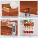 Wall Mounted Hook with Shelf,15.75in Entryway Wall Hanging Shelf, Solid Wood Coat Hooks, for Bathroom, Kitchen, Cherry Wood Color YD-WS0240C