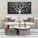Large Canvas Wall Art Black and White Tree Picture Framed Prints Artwork Ready to Hang for Living Room Bedroom Modern Home Office Decor Size 30x60