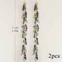 Wisteria Artificial Flowers Garland, 2Pcs Total 14.4ft Silk Faux Wisteria Vine Kit, Hanging Flower Plant for House Outdoor Garden Ceremony Outside Wedding Arch Floral Decor (2, Purple)