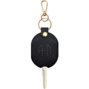 2 x Leather Keys Sleeve for Broken Car Key Loop Replacement - Cute Keychain Cover - Protector, Holder for Men & Women (Extra Large-black01)