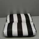 Outdoor Pillow for Chaise Lounge Chair, 2pcs Striped Chaise Lounge Pillows, Adjustable Strap Head Lumbar Pillow for Patio Pool Beach Office, Black
