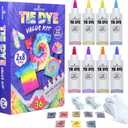 Tie Dye Kit, 8 Colours Non Toxic Permanent Fabric Dye Art Set for Kids Women for Homemade Party Creative Group Activities DIY Gift