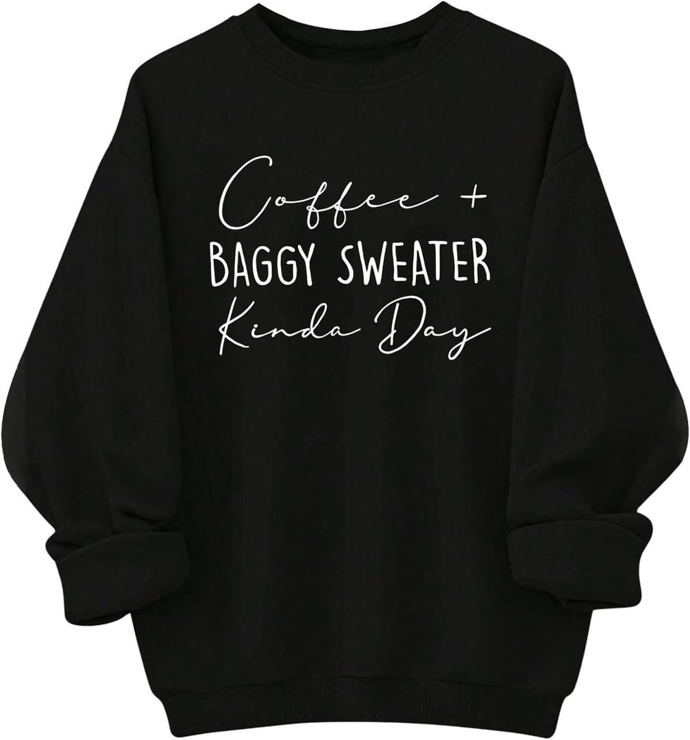 SOLY HUX Women's Plus Size Oversized Sweatshirt Letter Graphic Long Sleeve Crewneck Baggy Pullover Shirts (4X-Large Plus)