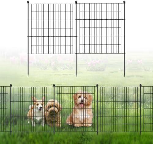 No Dig Fence Tall Garden Fence, 5 Panels Dog Fence Animal Barrier, Arched Flower Bed Edging Ornamental Wire Border for Yard Patio (5 Panels - 24 in(H) X 10 ft(L))