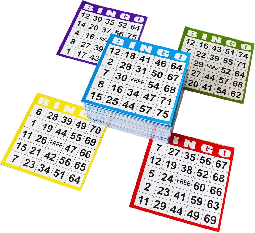 SEETOOOGAMES Bingo Paper Game Cards - 1 Card - 100 Books of 5 Sheets