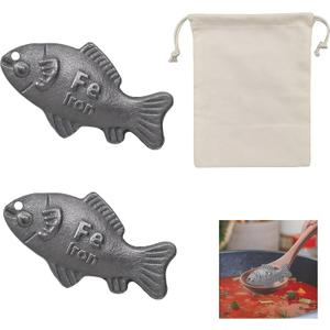 2 Pcs Iron Fish Cooking Tool, Lucky Iron Fish For Iron Deficiency, Natural Iron Supplement To Support Iron Levels For Vegans, Iron Fish For Cooking Great Gift