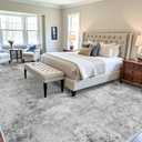 RUUGME Washable 12x15 Area Rug - Large Abstract Rugs for Living Room Low Pile Stain Resistant Indoor Carpet for Bedroom Dining Room Non Slip Rubber Backing Ultra Thin Soft Floor Decor Mat 12x15 Grey