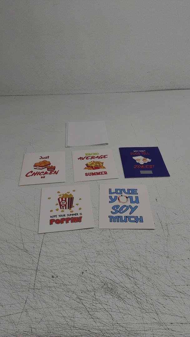 Sunny Marshmallow The Foodie Camper- 6 Pack of Greeting Cards-Includes 2 Scratch-off joke cards