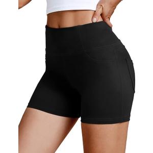 VOOVEEYA 5"/8" High Waisted Yoga Biker Shorts with Pockets for Women - Butt Lifting Workout Spandex Booty Gym Shorts (Medium, Solid Black) VOOVEEYA 5"/8" High Waisted Yoga Biker Shorts with Pockets for Women - Butt Lifting Workout Spandex Booty Gym Shorts (Medium, Solid Black)