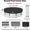 SAFANA 18FT Round Pool Covers for Above Ground Pools, Round Swimming Pool Cover [Upgrade 420D Thicker] Protective Leaf Cover, Elastic Band Auto Shrink & Seal, Tear Resistant, UV Protection, Black