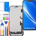 Screen Replacement for iPhone 14 Plus LCD Display FHD Touchscreen 3D Touch Face ID Digitizer Frame Mounting, Waterproof Adhesive, Repair Kits