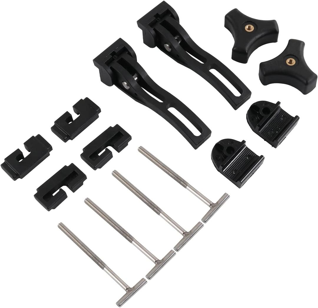 DICMIC Truck Tonneau Cover Replacement and Accessories Part Kit for Hard Tri-fold & Quad-fold Truck Bed Cover Include Nut, T-Bolt and Tonneau Cover Clamp, 2X Rear Clamp