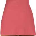 GRAPENT Women's High Waist Tulip Hem Shirring Swim Skirt Swimsuit Bikini Bottom (Red, XXXL)
