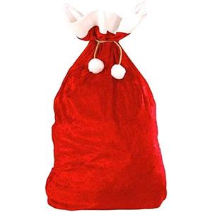 Christmas Velvet Santa's Sack - Large Gift Wrapping Bag for Xmas Presents, Toys, and Storage