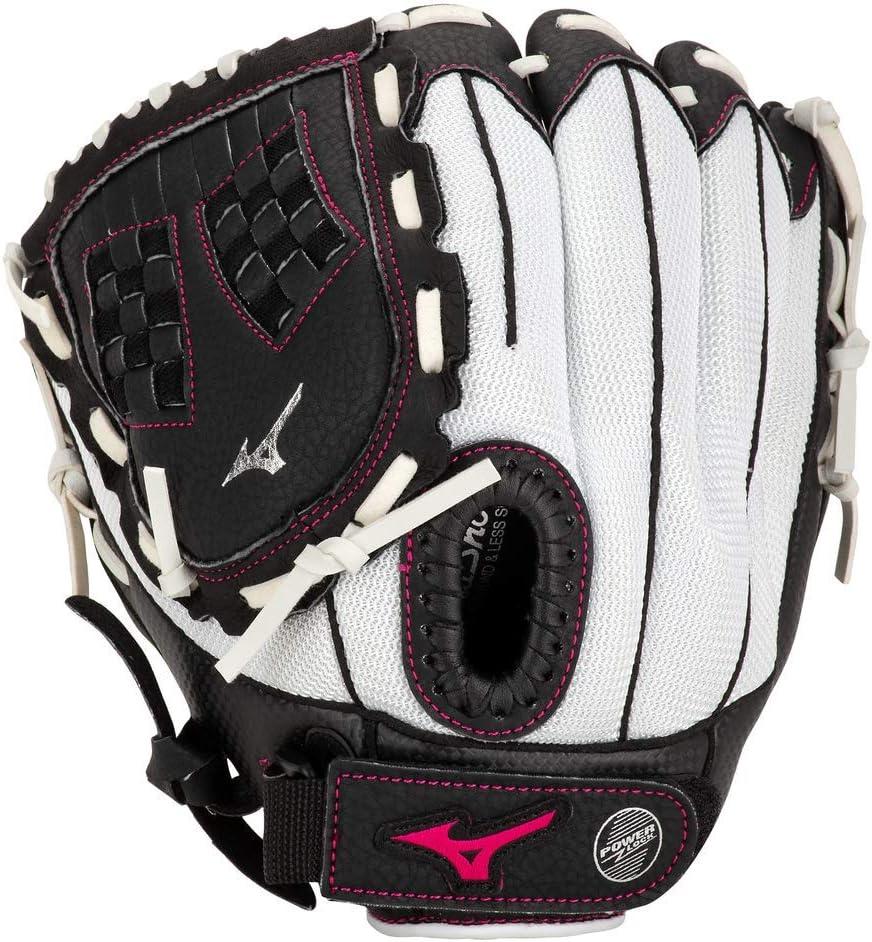 Mizuno Prospect Finch Youth Softball Glove Series (White/Black/Pink Trident Web) 11.5"