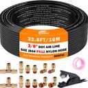 CheeMuii 3/8 Brass DOT Air Fittings With 32.8FT 3/8" DOT Air Line Kit Quick Connect DOT Air Line Fittings and PA12 Pneumatic Tubing for Semi Truck Trailer or Industrial Air System