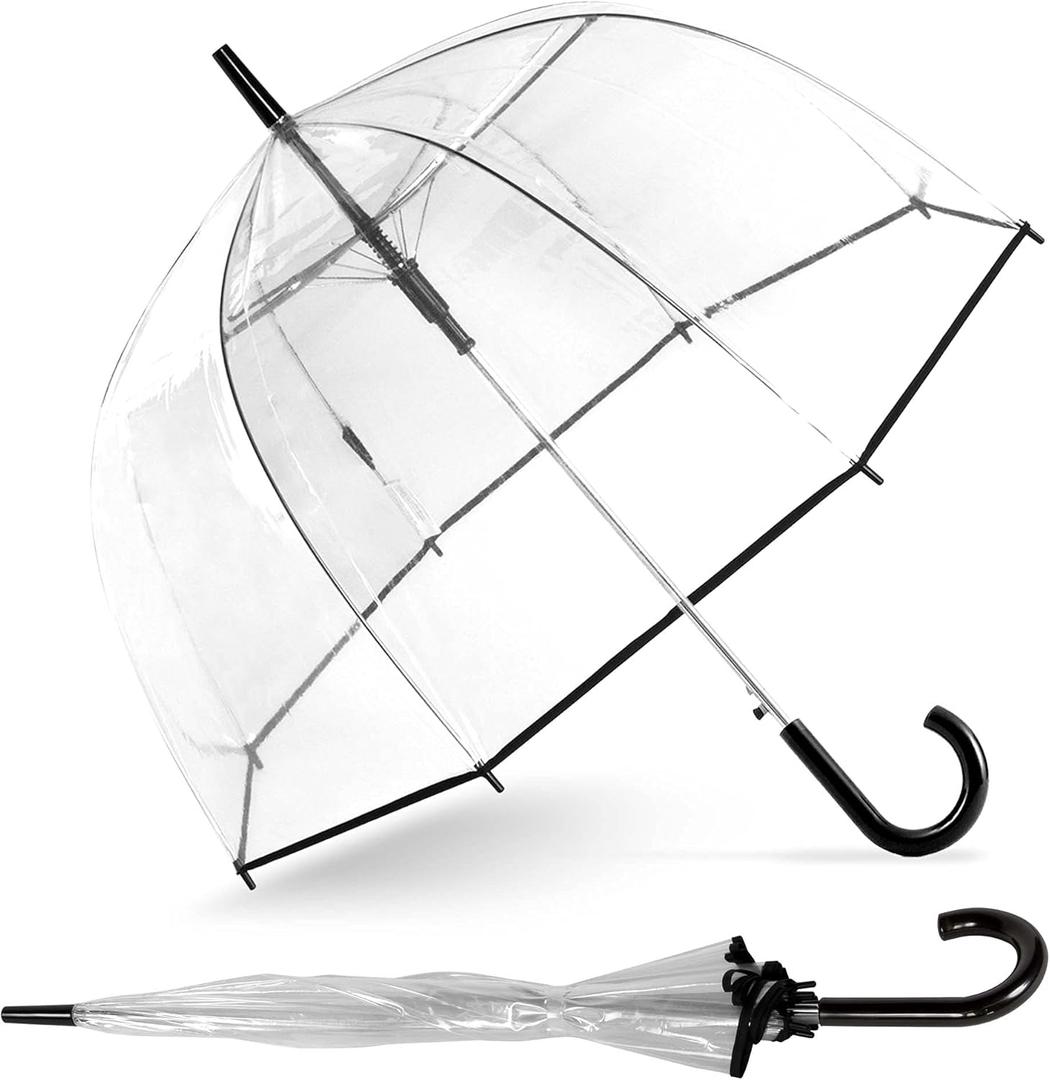 ShedRain Bubble Umbrella  See Through, Rain & Windproof Umbrella - Perfect for Weddings, Prom, Outdoor Events - Automatic Open (Black Trim)