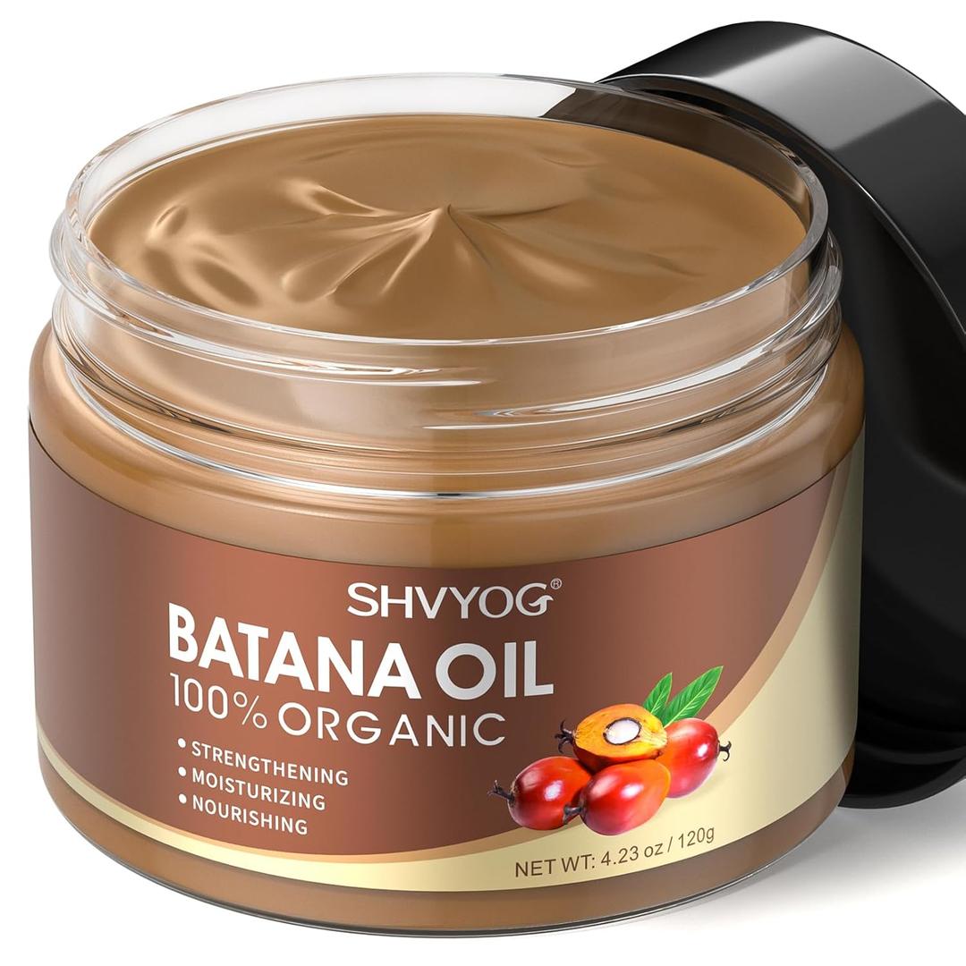 Batana Oil for Hair Growth, 100% Raw Organic Batana Oil for Hair Loss, for Dry, Damaged Hair, Eliminates Split Ends, Enhances Thickness & Increases Shine - 4.23 Oz
