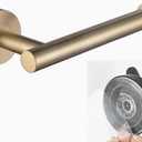 Adjustable Self Adhesive Toilet Paper Towel Holder SUS304 Stainless Steel, Suction Cup Paper Towel Holder, No Drill No Drill Tissue Organizer for Kitchen Washroom, 1 Pack (Gold)