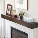 Fireplace Mantel Shelf with Concealed Brackets, Handcrafted in Farmhouse-Style Wood, Designed Wall-Mounted Floating Shelf,Suitable for Bedroom Living Room Mantel Decor,(Ash Black60in)