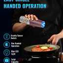 XinXu Gravity Electric Pepper Grinder, Salt or Pepper Mills & Adjustable Coarseness, with LED Light, One Hand Automatic Operation -Set/RoseRed