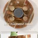 12" Acacia Wood Lazy Susan Turntable Organizer, Double Handle Cabinet Organizer with High Rim，Round Wooden Lazy Susan for Table Top Cabinet Pantry Countertop Cupboard Organization