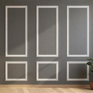 Pre Cut Wall Molding, 3 Set Wainscoting Panels Peel and Stick, 54 x 24 in | Paintable & Ready-to-Assemble, Lightweight Wall Moulding Panel for Living Room Bedroom Hallway Kitchen Island