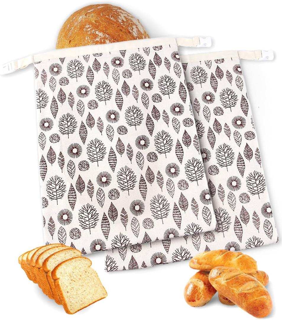 HAYRICH Beeswax Bread Bags 2 Pack for Homemade,Cotton Beeswax Bread Bag to Keep Fresh Sourdough