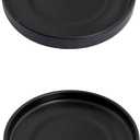 12 inch Matte Blcak Ceramic Plant Saucer Set of 2 with Plant Saucer mat
