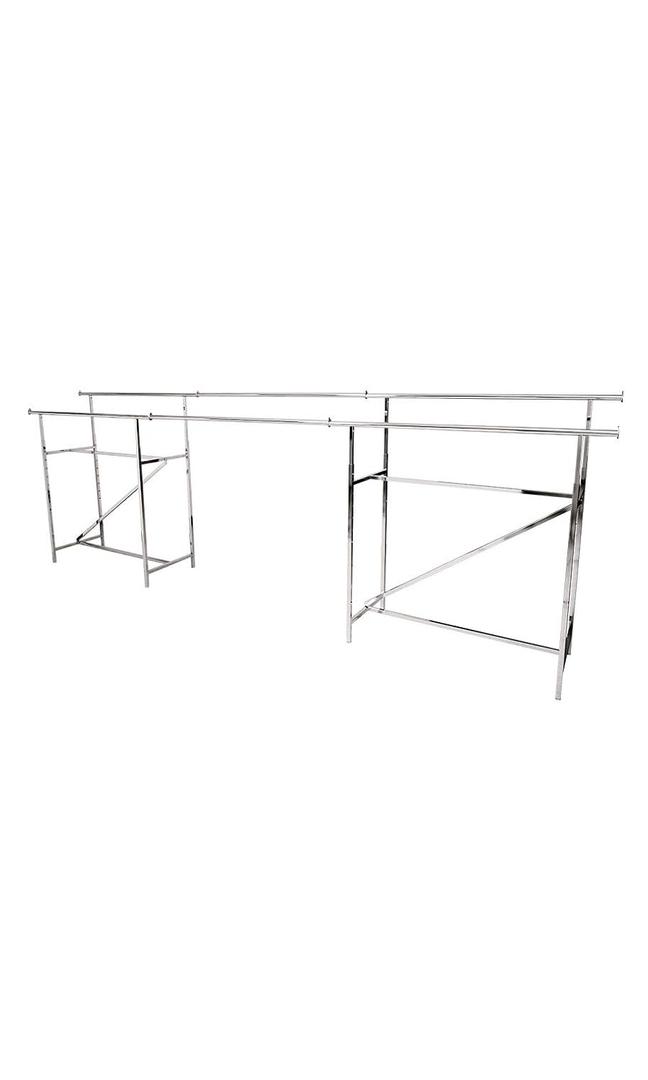 SSWBasics Chrome Tandem Rails for Chrome Double-Rail Clothing Rack with Z-Brace