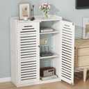 WiFi Router Storage Cabinet, Modem Router Organizer with Adjustable Shelf, Large