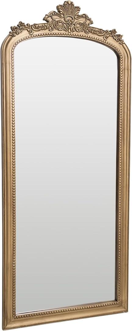 Vintage Gold Full Length Mirror - 60x25 inch, Antique Floor Mirror Leaning, Baroque Ornate Full Body Wall Mirror for Bedroom, Living Room, Entryway | Solid Wood