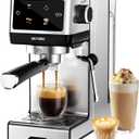 20 Bar Espresso Machine with Milk Frother, Cold Brew, Touch Screen | Create Barista-style Espresso, Latte, Cappuccino at Home, Fast Heat, PID Control and Easy Touch Operation, Sliver