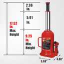 BIG RED 20 Ton (40,000 LBs) Torin Welded Hydraulic Car Bottle Jack for Auto Repair and House Lift, Red, TAM92003B