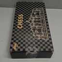 Vintage Figurine Metal Chess Set for Adults and Kids - 15'' Wooden Board with Metal Pieces - Travel Chess Set - Collectible Elegant Game - Family Vintage Board Game