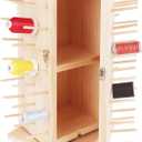 New brothread 93 Spools (DIY) 360 Fully Rotating Wooden Thread Rack/Thread Holder Organizer with Inner Storage Compartments for Sewing, Quilting, Embroidery, Hair-braiding and Jewelry