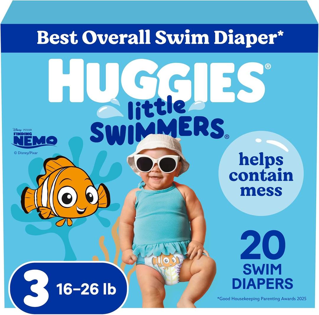 Huggies Little Swimmers Disposable Swim Diapers, Size 3 (16-26 lbs), 20 Ct