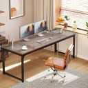 Coleshome 71 x 24 Inch Computer Desk with USB Ports, Large Office Desk, Long Study Student Writing Desk, Grey Oak