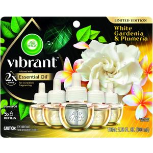 Air Wick Plug In Scented Oil Refills, White Gardenia+Plumeria, Air Fresheners for Home Long Lasting, Room Fresheners,Air Freshener Plug In, Essential Oils, Home Essentials for Small&Large Spaces, 4 ct