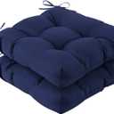 IASEAHK Outdoor Chair Cushions Set of 2, 19" x 19" x 5", Waterproof Outdoor Seat Cushions for Patio Furniture, Fade-Resistant Patio Chair Cushion, Dining Wicker Chair Pads for Porch Garden, Navy Blue