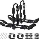 XGeek Kayak Roof Rack 4-in-1 for Kayak, Surfboard, Canoe and Ski Board Rooftop Mount Carrier Folding Adjustable Bilateral J-Style Rack on SUV, Car and Truck, Pack of 1 