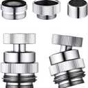 SNUTUYA Sink Faucet Adapter Kit Swivel Aerator Adapter to Connect Garden Hose,Multi-Thread Garden Hose Adapter for Bathroom/Kitchen,3/4" GHT thread, 1 pcs