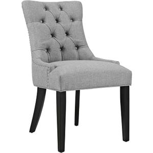 Modway Regent Button Tufted Upholstered Fabric Dining Chair in Light Gray, 25"D x 22"W x 36"H